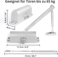 Winter Shore Automata Ajtócsukó Hidraulikus Rugóval Teleszkópos Karral Ezüst - Eine Größe, Silver 2