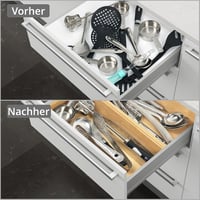 Winter Shore Bamboo Evőeszköztartó Fiókrendező [2 db] - Természetes Egymásba Rakható Konyhai Szervező Fiókba - Bambusz Konyhai Rendszerező 1 7