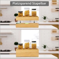 Winter Shore Bamboo Evőeszköztartó Fiókrendező [2 db] - Természetes Egymásba Rakható Konyhai Szervező Fiókba - Bambusz Konyhai Rendszerező 1 3