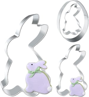 Set kalupa za kekse Winwild Uskršnji zec, nehrđajući čelik - 12,5/8,5/6,5 cm - 4 kom.