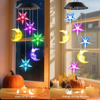 Winzwon Napelemes Kerti Lámpa Csillag Hold Szélcsengő Kültéri Dekoráció - Star and Moon 5