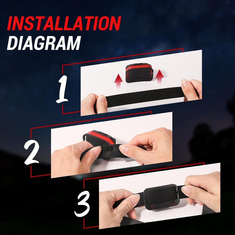 Winzwon USB Tölthető LED Fejlámpa - Vízálló, Könnyű, Piros Fejlámpa Futáshoz, Kocogáshoz, Horgászathoz és Kempingezéshez