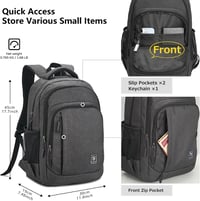 WIRABO 17.3 Colos Laptop Hátizsák Vízálló Iskolai Nagyméretű Backpack 3