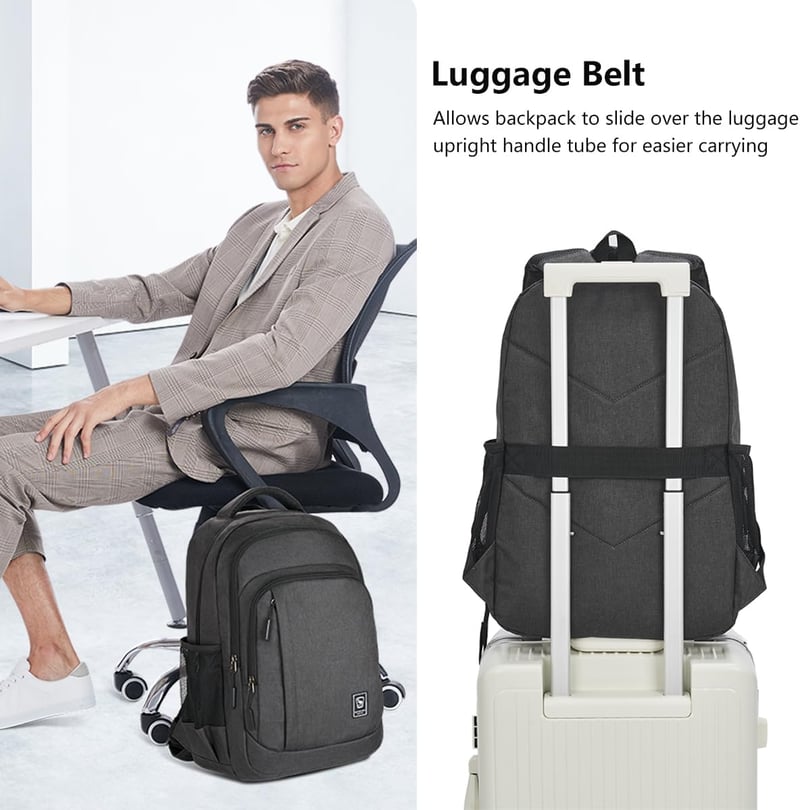WIRABO 17.3 Colos Laptop Hátizsák Vízálló Iskolai Nagyméretű Backpack