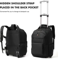 WIRABO 17,3" Laptop Gurulós Hátizsák 40L Utazótáska Fekete Iskolai Munka Üzleti - Black 7