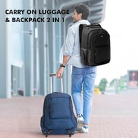 WIRABO 17,3" Laptop Gurulós Hátizsák 40L Utazótáska Fekete Iskolai Munka Üzleti - Black 6