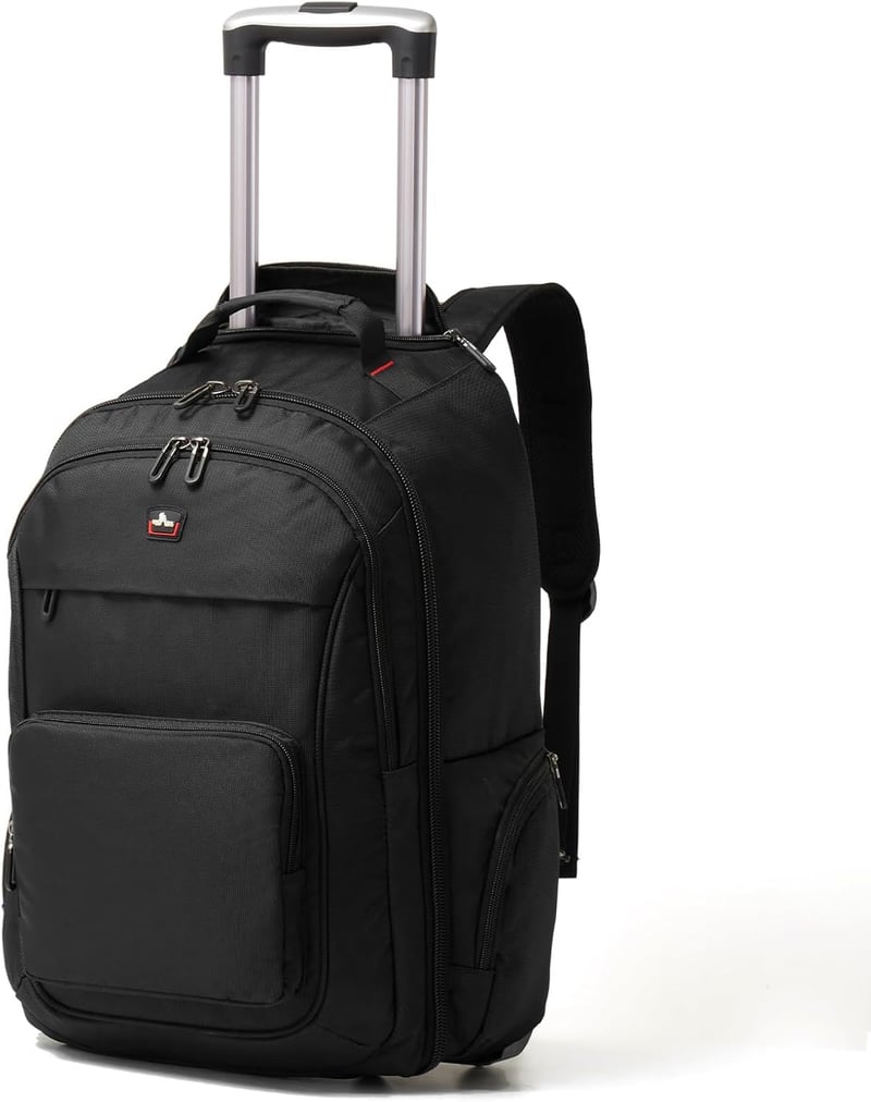 WIRABO 17,3" Laptop Gurulós Hátizsák 40L Utazótáska Fekete Iskolai Munka Üzleti - Black