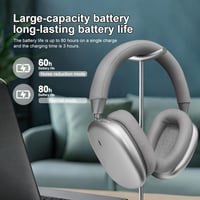 Vezeték nélküli zajszűrős fejhallgató mikrofonnal, 80 órás akkumulátorral, Bluetooth 5.4, érintésvezérlés, utazáshoz és irodai munkához, ezüst 2