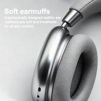 Vezeték nélküli zajszűrős fejhallgató mikrofonnal, 80 órás akkumulátorral, Bluetooth 5.4, érintésvezérlés, utazáshoz és irodai munkához, ezüst 3