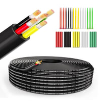 Wirelume 14AWG 5x2mm2 5 erű sodrott réz PVC tápkábel 3m, 5V 12V 24V LED, autó és hajó, vékony falú kerek kábelburkolat 1