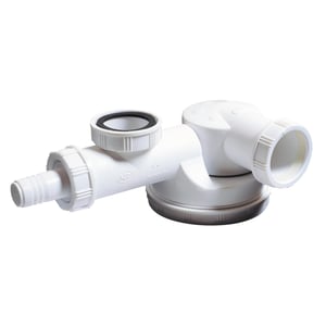 Wirquin 30724276 Prostorno štedljivi sifon za sudoper promjera 40 mm, bijeli, priključak za sudoper s jednim koritom