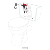 Bočný plavákový ventil pre WC nádržku Wirquin Jollyfill 10723581, 3/8" mosadzná prípojka, sivý 5