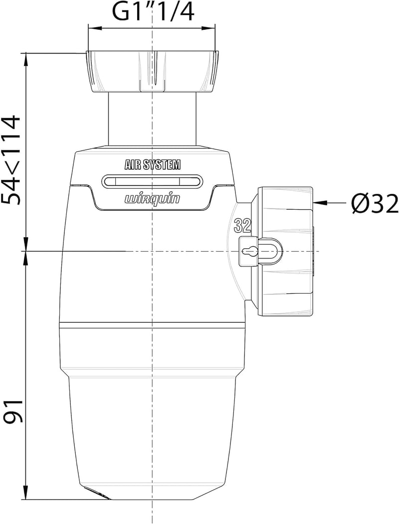 Wirquin Neo Air 32mm szifon szellőzőszelep szivárgásmentes