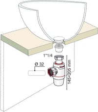 Wirquin Neo Air 32mm szifon szellőzőszelep szivárgásmentes 6