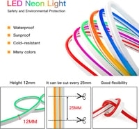 Wisada 12V Neon LED szalag dimmeres érintésvezérlésű IP67 vízálló dekorációs lámpa 5