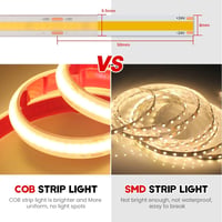 Bandă LED COB Wisada 24V, 15m, 320 LED/m, alb cald, impermeabilă IP68, dulap, acvariu 2
