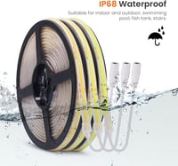 Wisada 24V COB LED szalag 4m 320LED/m természetes fehér vízálló IP68 szekrény háttérvilágítás 7