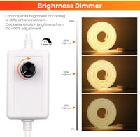 Wisada LED szalag COB 220V 288LED/m vízálló dimmer neon dekoráció 15m 4