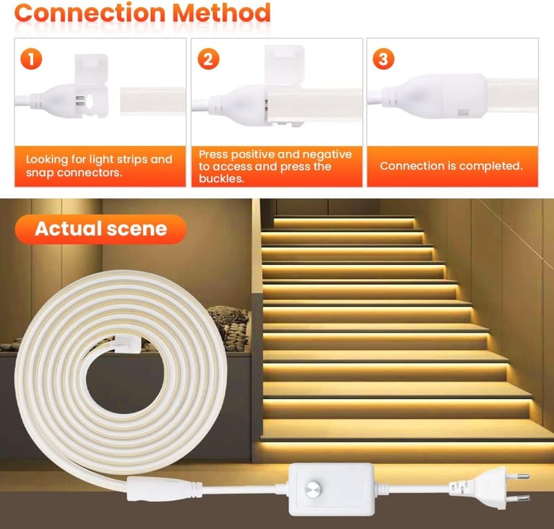 Wisada LED szalag COB 220V 288LED/m vízálló dimmer neon dekoráció 15m