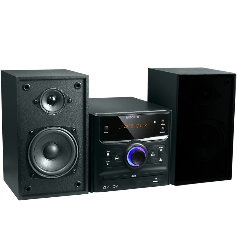 Sistem Hi-Fi WISCENT 30W cu Bluetooth - Player CD/DVD, Radio FM, USB, Intrare AUX, Sistem Audio Stereo Compact cu Telecomandă