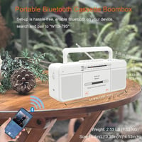 Player de casete retro WISCENT WTB-795 cu USB/Bluetooth/radio AM/FM și microfon 5