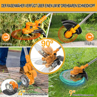 WISDOM LIFE 4az1-ben fűnyíró akkumulátoros 21V kefe nélküli kerti trimmer 5