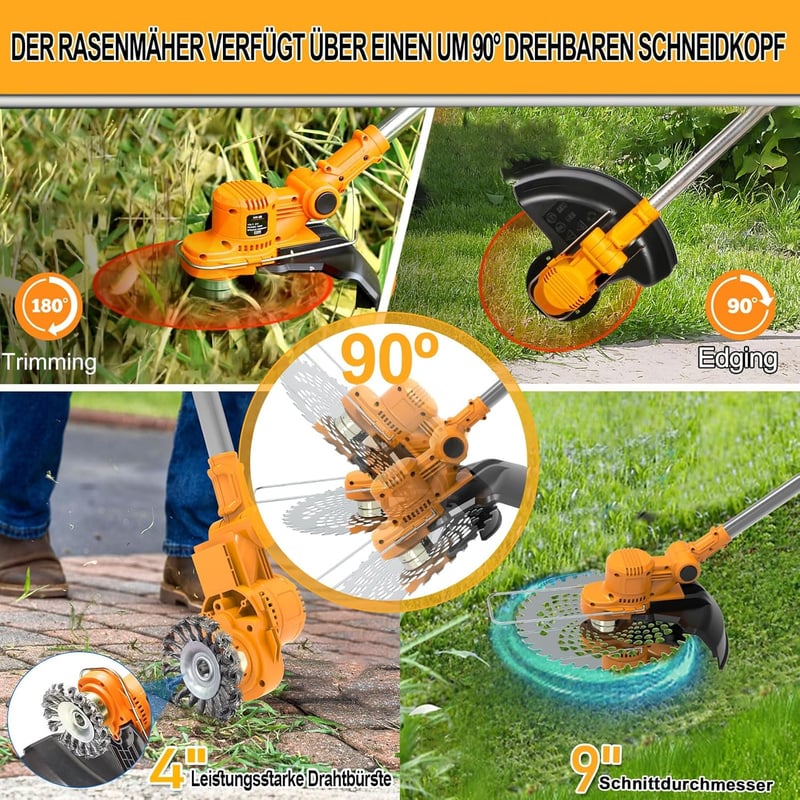WISDOM LIFE 4az1-ben fűnyíró akkumulátoros 21V kefe nélküli kerti trimmer