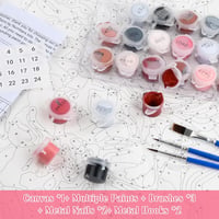 Wisebom Festés számok szerint 40x50cm Lány és Virág DIY olajfestés készlet 3