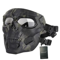 WISEONUS airsoft taktička maska lubanja, potpuna zaštita lica - crna 2