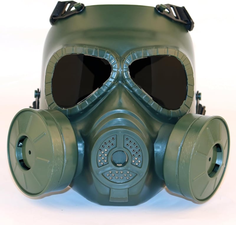 WISEONUS Taktikai Maszk Tiszta Lencsékkel, Anti-Köd Gázálarc Kettős Turbó Ventilátorral