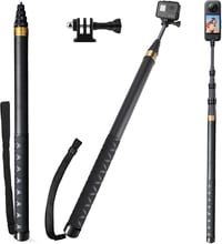 Wiseten 3 m 300 cm láthatatlan selfie stick szénszálas karbon monopod Insta360 X5 X4 X3 ONE X2 DJI Osmo 360 GoPro Hero 13 12 11 10 9 adapter 1