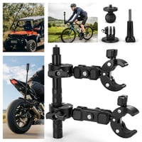 Držiak na motorku Wiseten pre kamery Insta360 X5, X4, X3, GoPro Hero a DJI Osmo Pocket 3, so 120 cm selfie tyčou a dvojitým upevnením na riadidlá bicykla 8