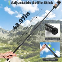 Držiak na motorku Wiseten pre kamery Insta360 X5, X4, X3, GoPro Hero a DJI Osmo Pocket 3, so 120 cm selfie tyčou a dvojitým upevnením na riadidlá bicykla 3