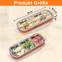 Wishfly Set de 2 Caserole pentru Gustări din Oțel Inoxidabil cu Compartimente – Recipiente pentru Alimente Etanșe cu Capac (600 ml + 700 ml) – Cutie pentru Prânz pentru Copii, pentru Salate și Fructe 9