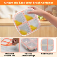 wishfly Snackbox 4-priehradkový nerezový obedár, 2 ks – 600 ml nepriepustný box na desiatu pre deti, na občerstvenie a šaláty 5