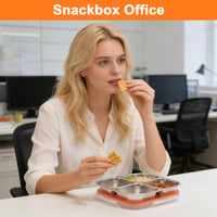 wishfly Snackbox 4-priehradkový nerezový obedár, 2 ks – 600 ml nepriepustný box na desiatu pre deti, na občerstvenie a šaláty 3