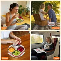 wishfly Snackbox 4-priehradkový nerezový obedár, 2 ks – 600 ml nepriepustný box na desiatu pre deti, na občerstvenie a šaláty 8