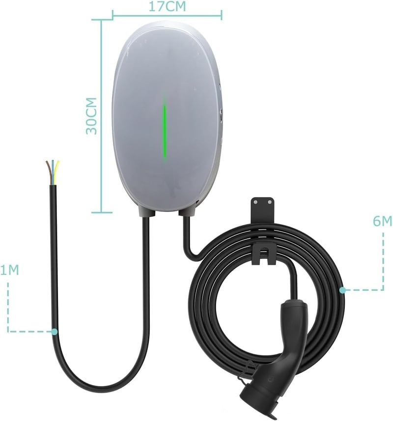 WISSENERGY 7 kW Type 2 Wallbox 32A Fali Töltőállomás 6m Kábellel
