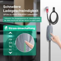 WISSENERGY Type 2 Töltőkábel 11 kW Elektromos Autó Töltő CEE Csatlakozóval, Háromfázisú Mobil Töltőállomás 6m 4