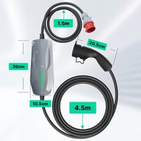 WISSENERGY Type 2 Töltőkábel 11 kW Elektromos Autó Töltő CEE Csatlakozóval, Háromfázisú Mobil Töltőállomás 6m 7