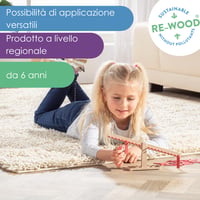 WISSNER Aktívne učenie – Váha na počítanie a čísla RE-Wood, červená/prírodná farba – Náučná drevená váha pre deti 3