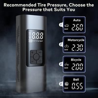Wistrue 150 PSI elektromos légpumpa 6000 mAh akkuval, digitális kijelzővel kerékpárhoz motorkerékpárhoz autóhoz 6
