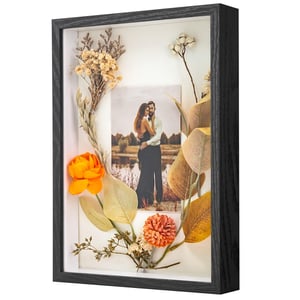 WISYOK 3D hlboký rám na pamiatky A4, čierny, s možnosťou vyplnenia, hĺbka 3 cm, na stenu aj na stôl, na fotografie a predmety, 31 x 22,5 x 4,5 cm