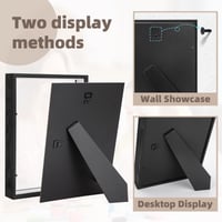 WISYOK 3D hlboký rám na pamiatky A4, čierny, s možnosťou vyplnenia, hĺbka 3 cm, na stenu aj na stôl, na fotografie a predmety, 31 x 22,5 x 4,5 cm 3