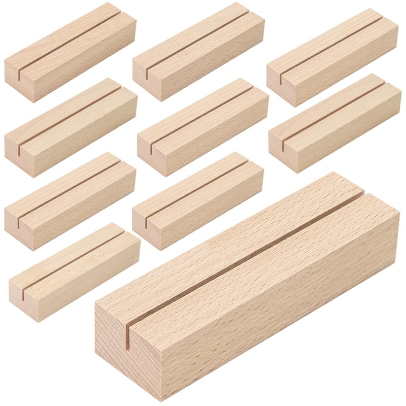 Suport pentru cărți de vizită din lemn WISYOK, 10 bucăți, suport de masă pentru nunți și evenimente, 10x3x2 cm