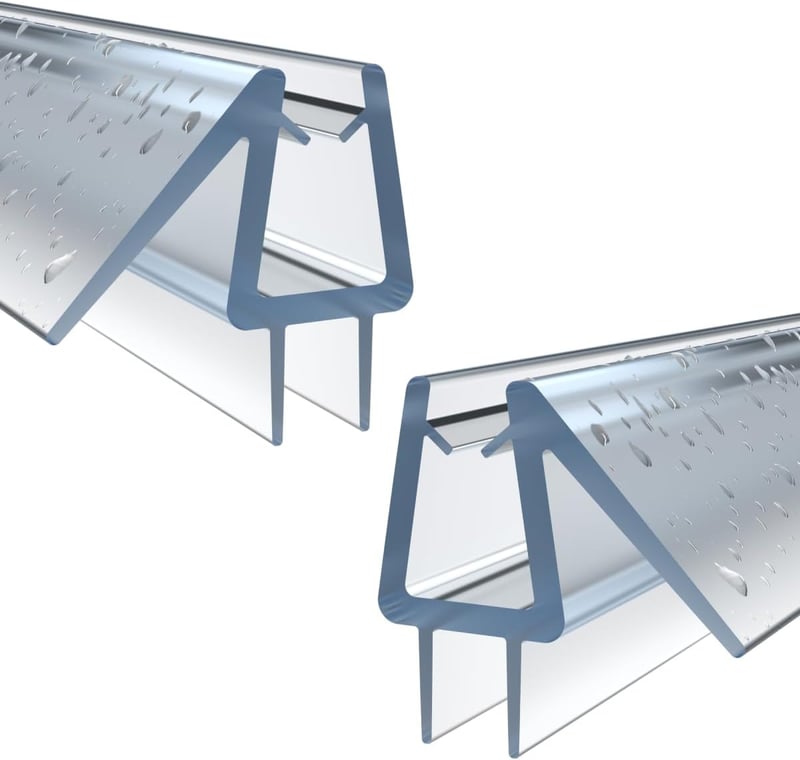 WITEN&NOCK 2x50cm Zuhanykabin Tömítés Dupla Ajak Profil Üvegajtó Tömítőszalag 5-6mm