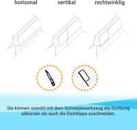 WITEN&NOCK 2x50cm Zuhanykabin Tömítés Dupla Ajak Profil Üvegajtó Tömítőszalag 5-6mm 4