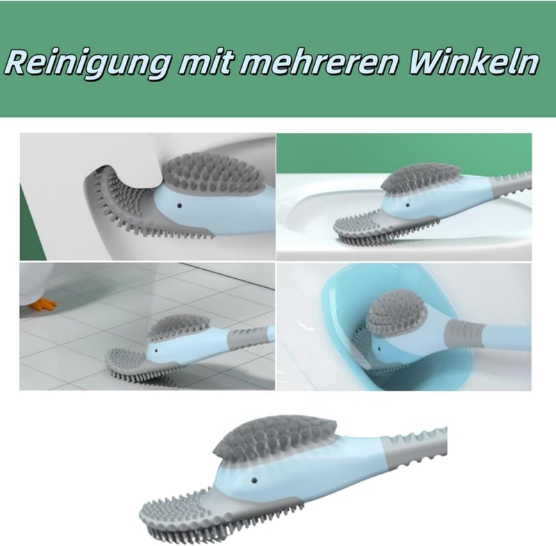 WITFAMILY szilikon WC kefe szett, háztartási és lakóautó tisztításhoz, élkefe és mély tisztítás