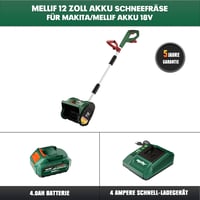 WITLIGHT Akkumulátoros Hótoló 30cm Szélességgel, 4.0Ah Akkuval, 6m Dobótávolság 2