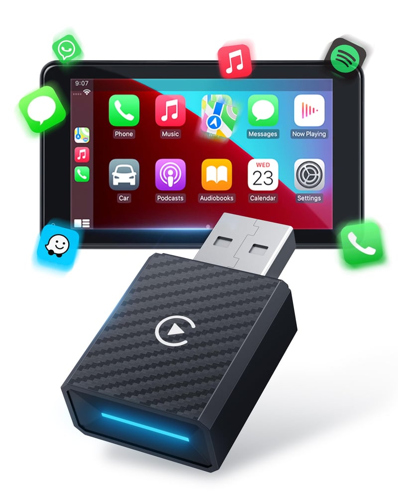 Bezdrôtový adaptér WityEye CarPlay a Android Auto 2 v 1, Bluetooth V5.4, dvojpásmová WiFi 6, USB-C/A, kompatibilný s Apple iOS 10+ a Android 11+